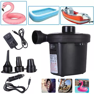 3 In 1 Electric Air Pump For Intex Inflatable Air Mattress Bed Boat Couch Pool • $8.99