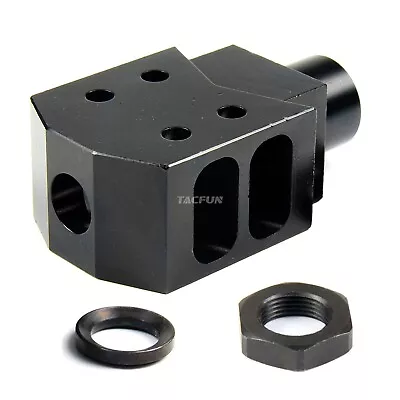 ALL Steel Compact Tanker Style Muzzle Brake 1/2x28 Pitch For .223/22lr 556 • $29.99