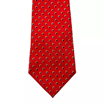 TURNBULL & ASSER Red Classic Polka Dot 100% Silk Mens Luxury Tie - 3.75  • $47.49