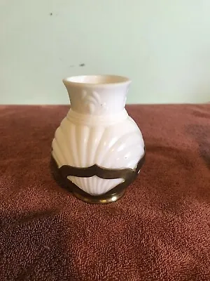 Cambridge Farberware Caprice Milk Glass 4 1/2  Vase Gold Farberware • $70