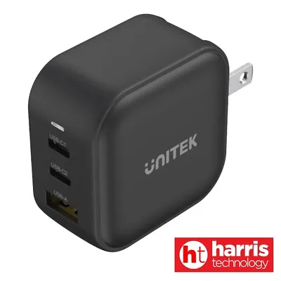 Unitek P1108ABK 66W 3-in-1 Travel Charger With USB-C X 2 USB-A X 1 PD Up To 65W • $45.35