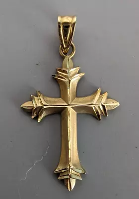 Vintage Michael Anthony 14kt Yellow Gold Diamond Cut Cross Charm/Pendant .9g • $90