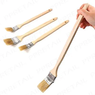 9 X EXTRA LONG Radiator Brush Set With ANGLED HEADS Paint Decorating Tool DIY • £10