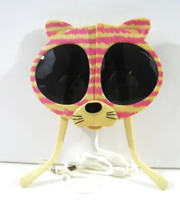 Vintage Cat Shaped Folding Child Sunglasses (Pink) Tiger Pattern W/ Lanyard • $69.99