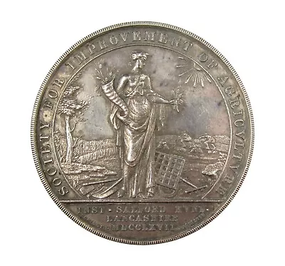 £115 • Buy 1914 ROYAL LANCASHIRE AGRICULTURAL SOCIETY 47mm SILVER MEDAL