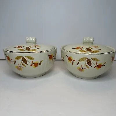 (2) Hall’s Superior Autumn Leaf Ceramic Grease Bowls With Lids Mary Dunbar • $27