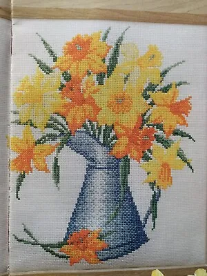 Glorious Display Spring Daffodils Sampler Trinket Box & Card Cross Stitch Chart • £1.69