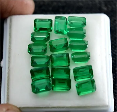 Certified Natural Calibrated Zambian Emerald Unheated 7x5 Mm Lot Loose Gemstones • $18.88