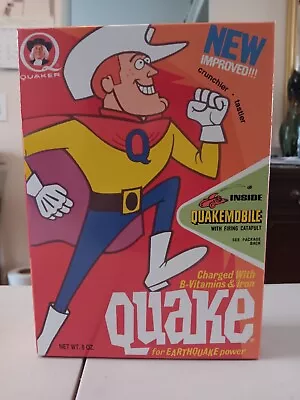 1970s Quake Cereal Box. Quakemobile Inside. 🌟REPRODUCTION 🌟 • $50