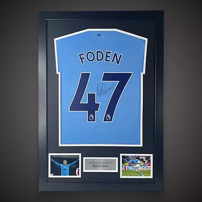 Manchester City Phil Foden Hand Signed Framed Shirt With COA £249 • £249