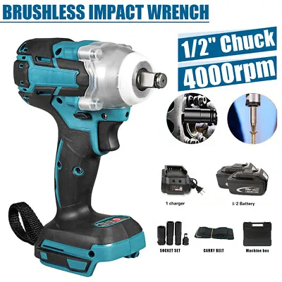 520NM For Makita 18V Brushless Cordless Impact Wrench W/ Battery Charger 1/2  • $40.99