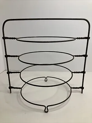 Vintage Metal 4 Tier Twisted Wire Pie Plate Cooling Rack Stand • $40