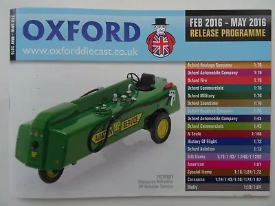 £2.99 • Buy Oxford Diecast Model Catalogue Feb-May 2016 Programme.-Car,Bus,Lorry,Coach,Plane