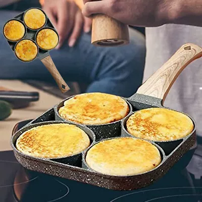 4 IN1 Frying Pot Pan Hamburger Pan Non-stick Egg Pancake Steak Breakfast Maker • £8.67