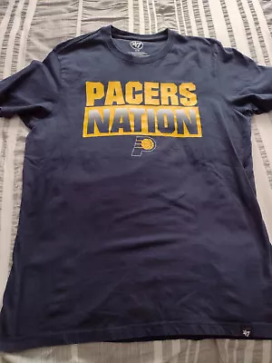 Men's '47 Brand PACERS NATION Indiana NBA Blue T-shirt Size MEDIUM • $4