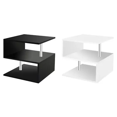 Modern S-Shape Side End Table 3-Tiers Open Storage Shelf Coffee Table Furniture • $34.99