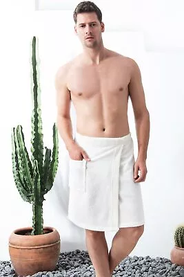 SEYANTE 100% Turkish Cotton Terry Towel Wrap For Men With Adjustable Closure • $59.99