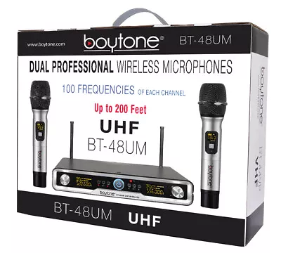 Boytone BT-48UM 100 Selectable Channel UHF Wireless Dual HandHeld Microphone  • $114.99