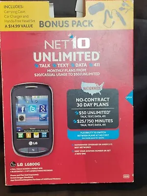 Brand New Sealed LG 800G  Black Net10 UNLIMITED Smartphone Cell Phone • $49.95