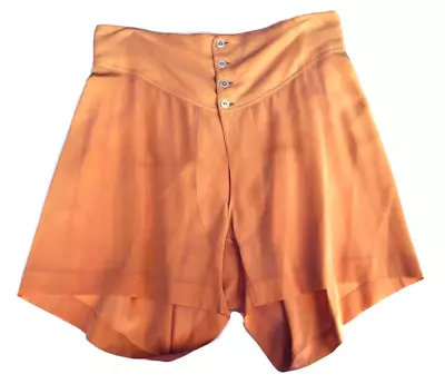 Vintage 1930s/40s Pale Peach Pink Silk Button Tap Pants Underwear Panties Sz M • $100