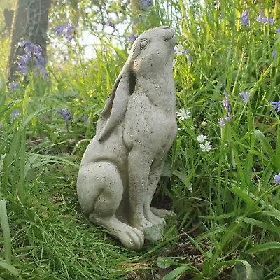 Moon Gazing Hare Statue - Stone Garden Ornament Rabbit Sculpture Decor • £29.99