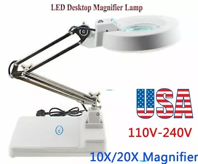 Magnifying LED Lamp Electronic Desk Magnifier Adjustable Light Inspection Tool • $47.78