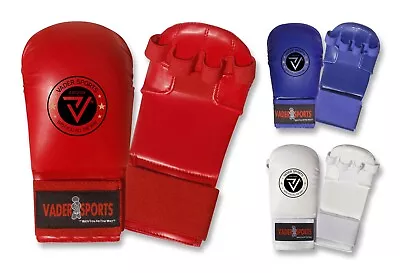 VADER Karate Gloves No Thumb Sparring Training Karate Mitts Competition Gloves • £13.95