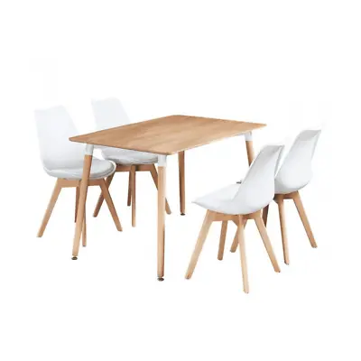 Jamie Dining Set With 4 Jamie Dining Chairs & Halo Wooden Table ✅ Color Options • £183