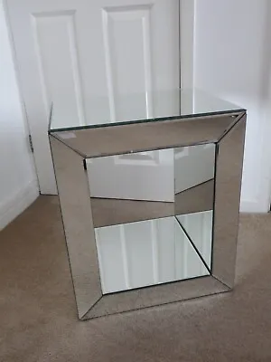 £49.99 • Buy Mirrored Venetian Contemporary Unit Rectangular Cube Bedside End Table COLLECT