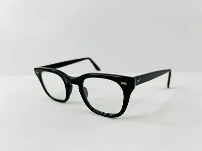 VTG American USS Military GI Black Horn Rimmed Eyeglasses 4 1/2 - 5 3/4 • $99.99