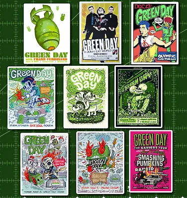 Green Day Concert Poster Stickers - Set Of 9 - Matte Vinyl - Blink-182 Pop Punk • $5.95