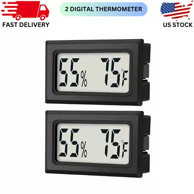 2 Pack Mini Digital Thermometer Temperature Humidity Gauge For Cellar Greenhouse • $13.61