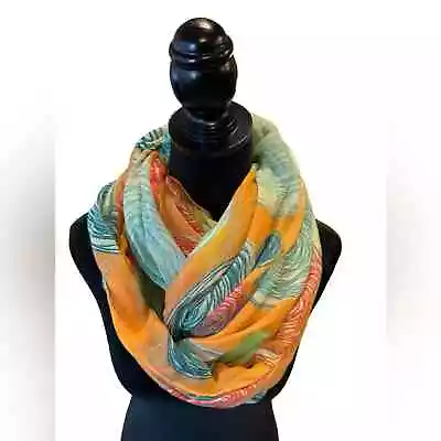 Tickled Pink Light Weight Circles Orange Infinity Scarf Women's One Size • $14.24