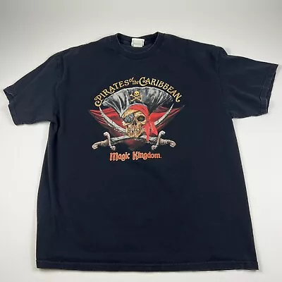 Vintage Y2K Disney Pirates Of The Caribbean Magic Kingdom T-shirt Size XL • $31.20