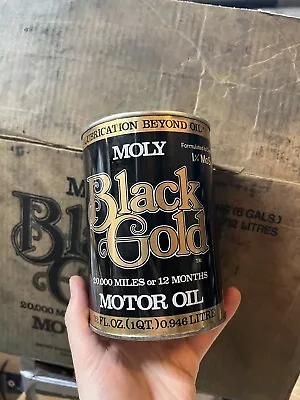 FULL 1960’s MOLY Black Gold Truck Motor Oil Can 1 Qt. - Gas & Oil Only 1 Can • $39.99