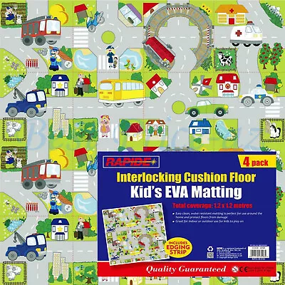 Kids Crawling Play Mat Floor Carpet Soft Mat Cushion EVA Foam Mating 60cm X 60cm • £8.95