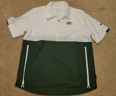 NIKE Green Bay Packers Short Sleeve Coach Jacket Official Team Issued Size Med • $12.99