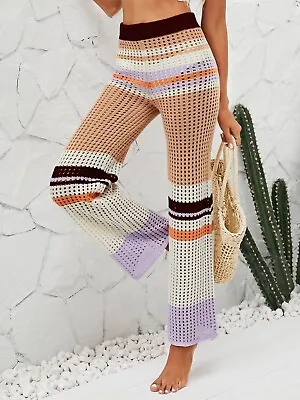 $39.99 • Buy Color Block Openwork Women's Knit Pants