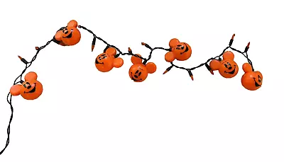 Disney Mickey Mouse Halloween Pumpkin String Lights Set Of 7 Orange • $14.99