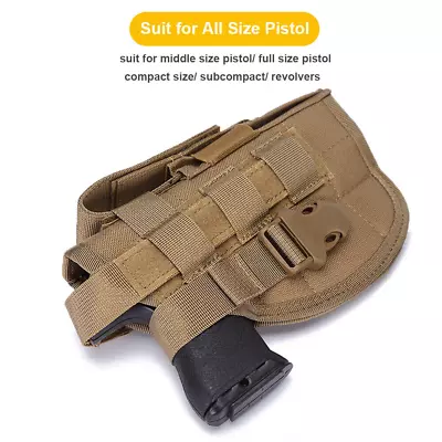 Tactical Molle Right Hand Pistol Holster  (Tan) • $10