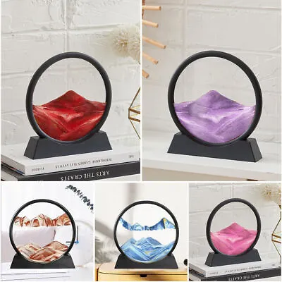 3D Moving Sand Art Picture Glass Hourglass Deep Sea Sandscape In Motion Display • £7.95