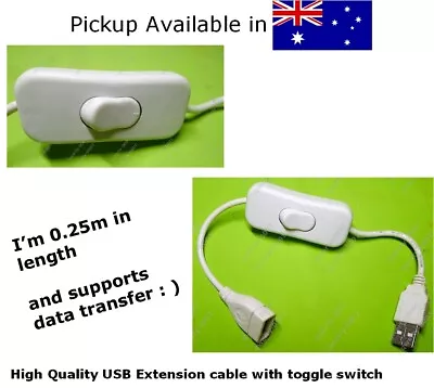 $5.38 • Buy USB A Female To USB A Male Toggle Switch / Extension Data Transfer Cable White
