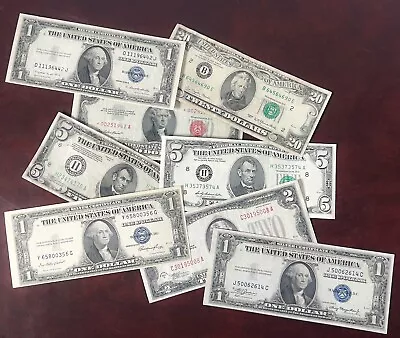 VIntage US Paper Currency Lot | LIQUIDATION SALE | Red Seal + Silver Certificate • $53.99