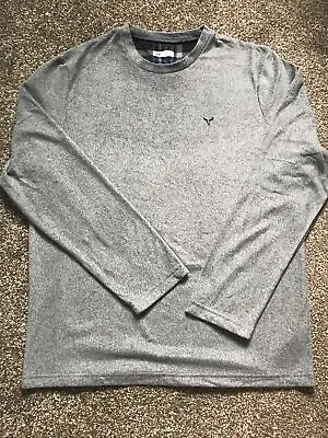 Mens Grey Fleece Loungewear Long Sleeve Top Size Large Chest 44” • £3
