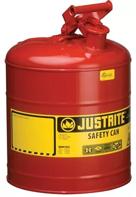 New Justrite 7150100 Usa Made 5 Gallon Steel Type 1 Safety Gas Fuel Can 6335756 • $56.99