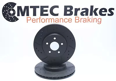 BMW E30 Saloon 318i ABS 85-91 Front Brake Discs Black Drilled Grooved MTEC • $108.26