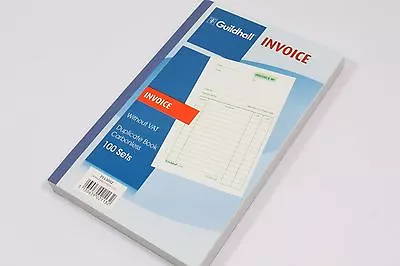 Guildhall '100 Set' Duplicate Carbonless Invoice Books Ncr. Pre-printed Paper. • £4.99