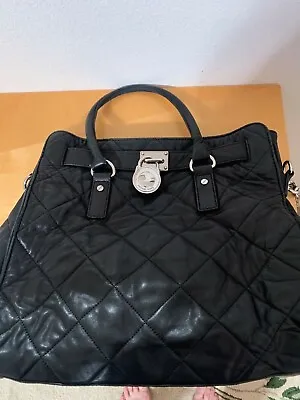 Michael Kors Hamilton Black Quilted Leather Large Ladies Bag. Used.  • $45.99