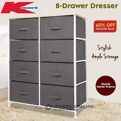 $109.99 • Buy 8 Chest Of Drawers Dresser Cabinet Organiser Table Tallboy Lowboy Storage Grey