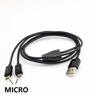 1m 3ft Micro USB Splitter Cable USB 2.0 To Dual Micro USB Y Charge Data Cable • $7.20